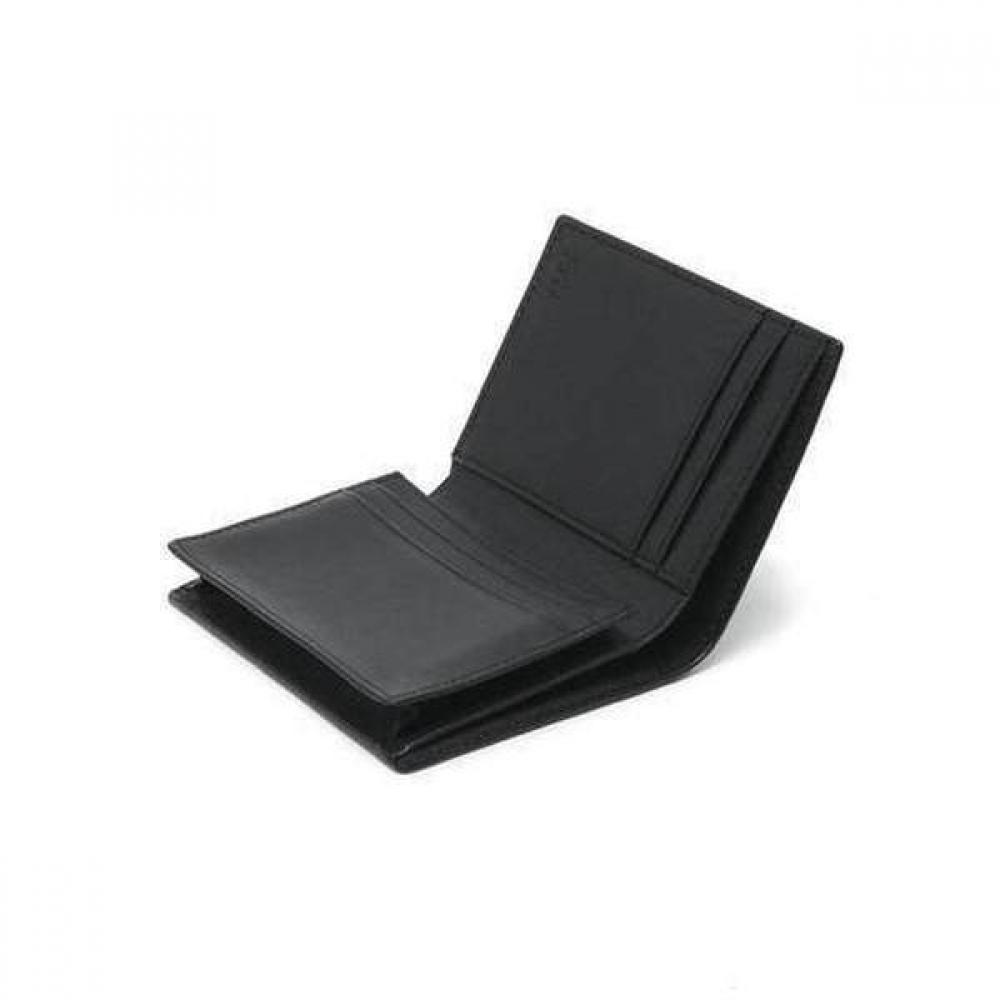 Daks Black Dd Plate Logo Matte Leather Business Card Wallet