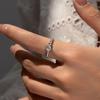 MODIAN 0.5Ct VVS1 Moissanite Rings 925 Silver Fashion Stackable Finger Ring For Women Wedding Anniversary Jewelry