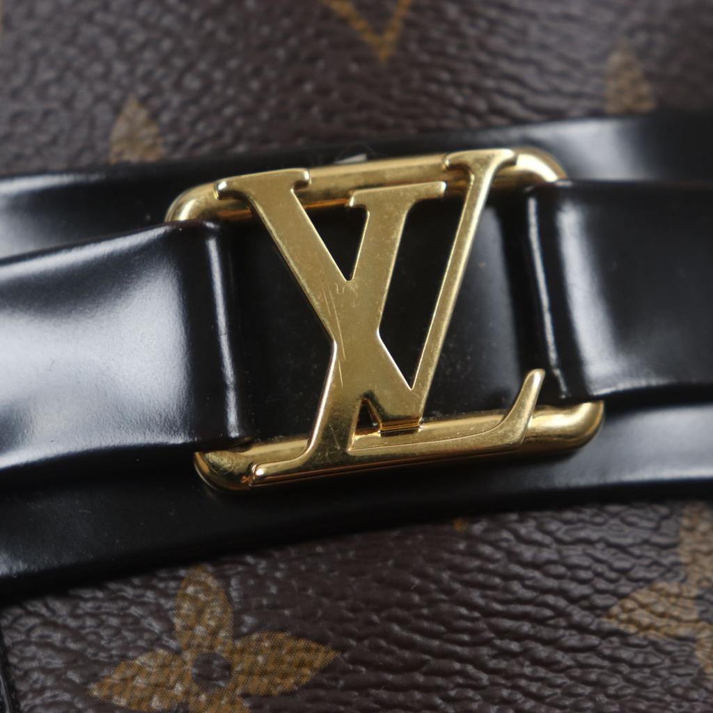 Louis Vuitton Sandals LV Logo Monogram Fur Mules Brown Monogram Canvas Mens 7 Used