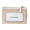 Coach Skinny Id Case 11 Logo Metal Zipper Closure Faux Leather Plastic Card Holder Mini Women Card Holder Sand-Yellow Chalk-White CW870-IMXDM