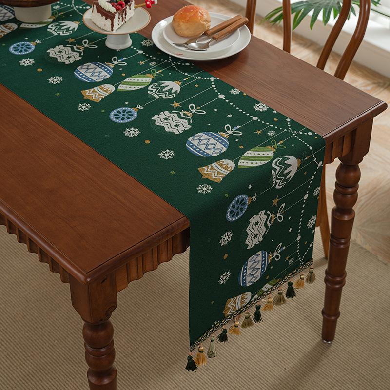 American Retro Jacquard Table Runner Dining Table Cloth Tea Table Cabinet Decorative Strip