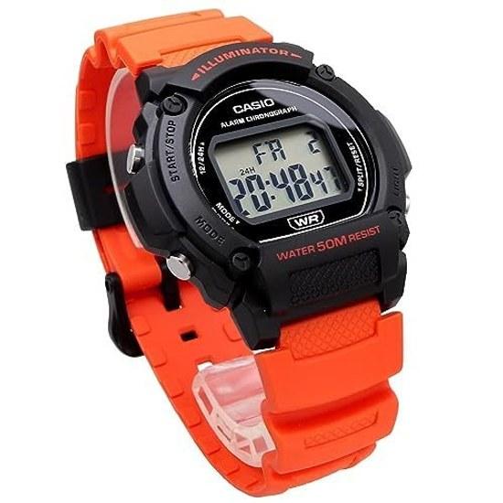 CASIO Standard Digital Wristwatch W-219H-4AV Mens Cheap Chipkashi Orange Overseas Model