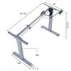 Metal Desk (table) Frame with Electric Height Adjustment, Electric PRATO 01-2T/A GRAY