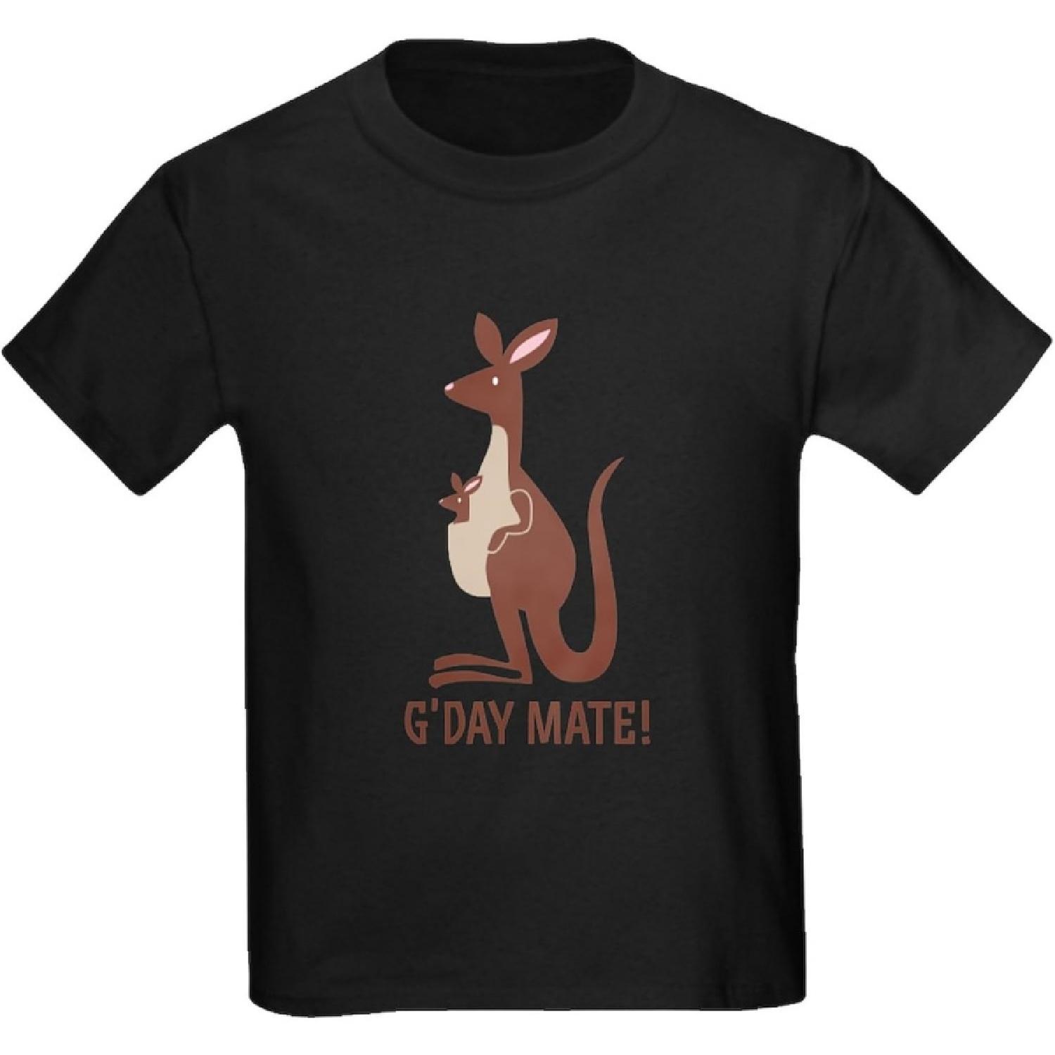 CafePress G Day Mate Kangaroo T Shirt Youth Kids Cotton Graphic Dark T-Shirt S