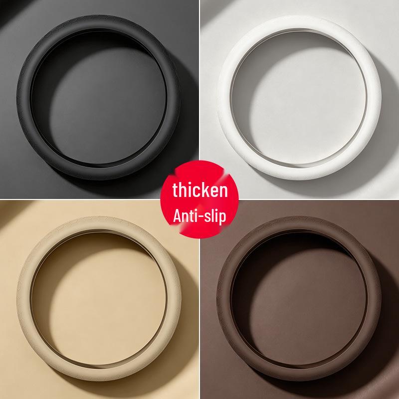 Universal Non-Slip Liquid Silicone D-Shaped Steering Wheel Cover