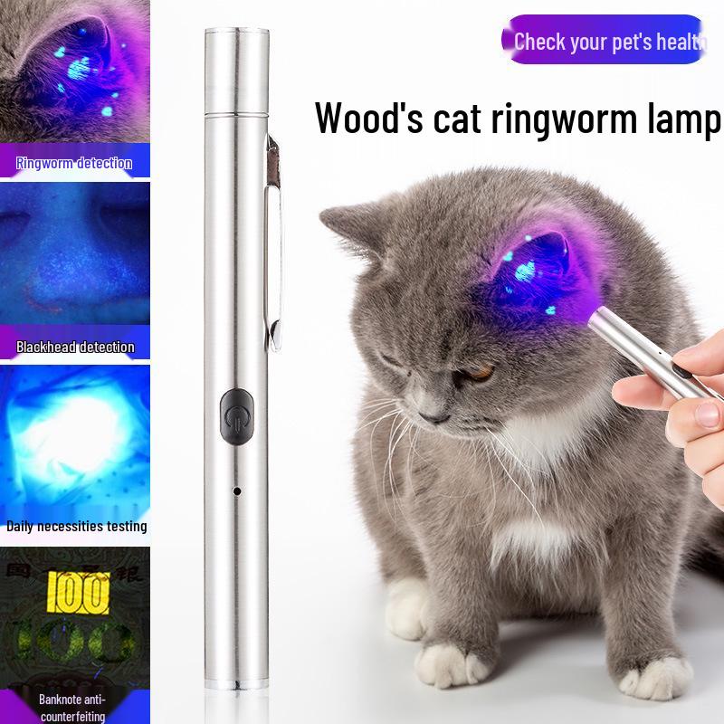 365UV Blacklight Cat Ringworm & Urine Detector - Ultraviolet Wood's Lamp for Fluorescent Detection