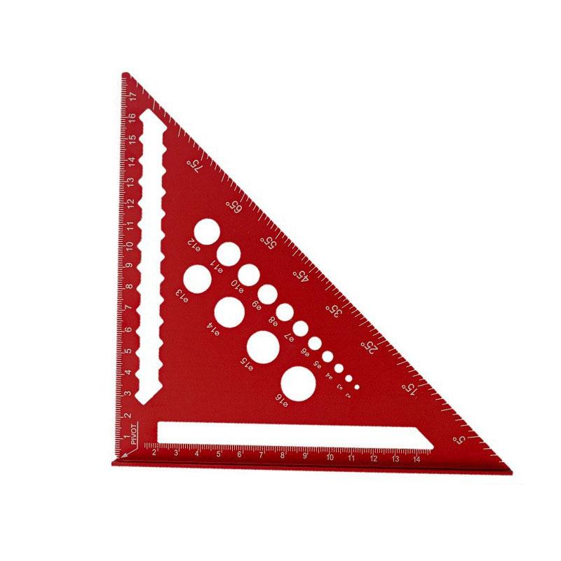1pc 7-Inch Aluminum Alloy Triangle Ruler 45/90° Multi-Angle Woodworking Measuring Tools For Drawing & Industrial Measurements