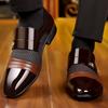 Men's Slip On Business Shoes Glossy Pointed Toe Uniform Modern Office Shoes