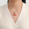  Drip Oil Ethiopia Map Flag Pendant Necklace Women Men Stainless Steel Fashion Ethiopia Patriotic Jewelry Wholesale