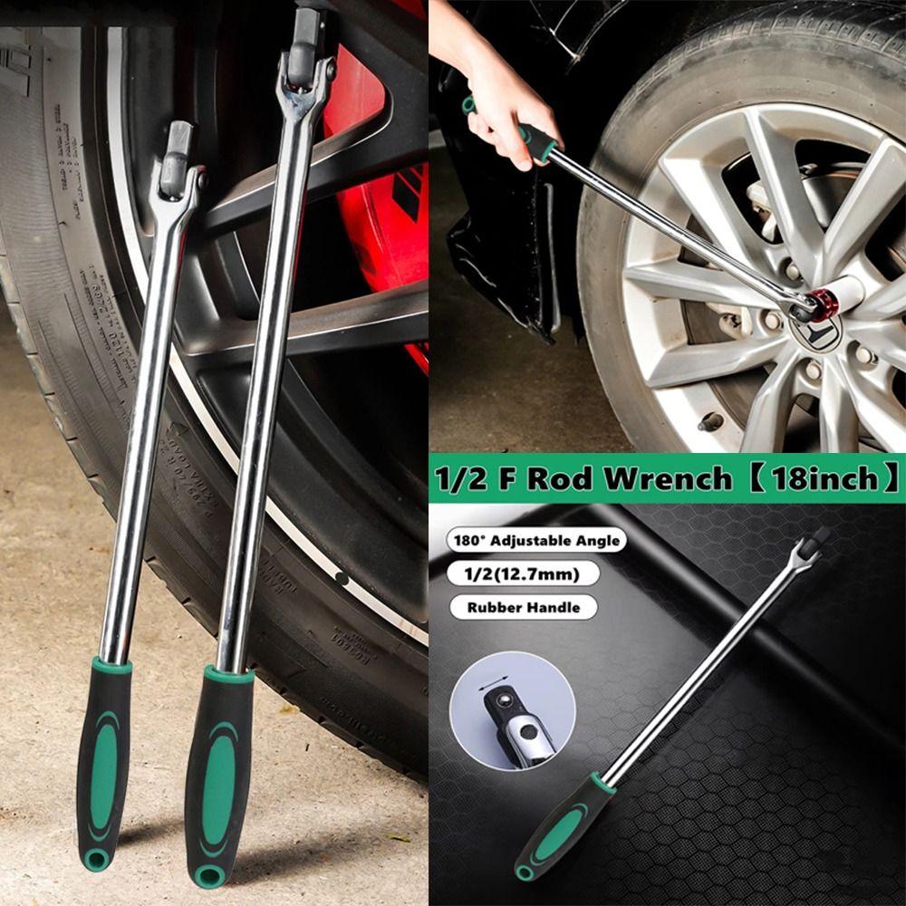 Flex Head Breaker Bar Socket Wrench 15'' 18'' Lever Steering Handle  Equipment Maintenance