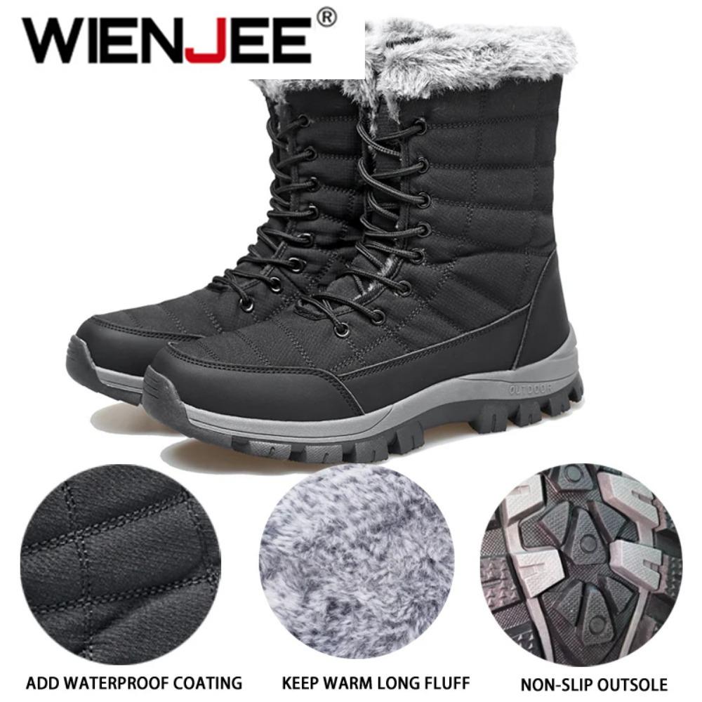 Men New Cotton Shoes Waterproof and Cold Proof Long Boots for  Men Outdoor with Thick Velvet and Warmth Snow Boots Big Size