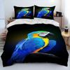Colorful Parrot Macaws Birds Comforter Bedding Set,Duvet Cover Bed Set Quilt Cover Pillowcase,King Queen Size Bedding Set Adult