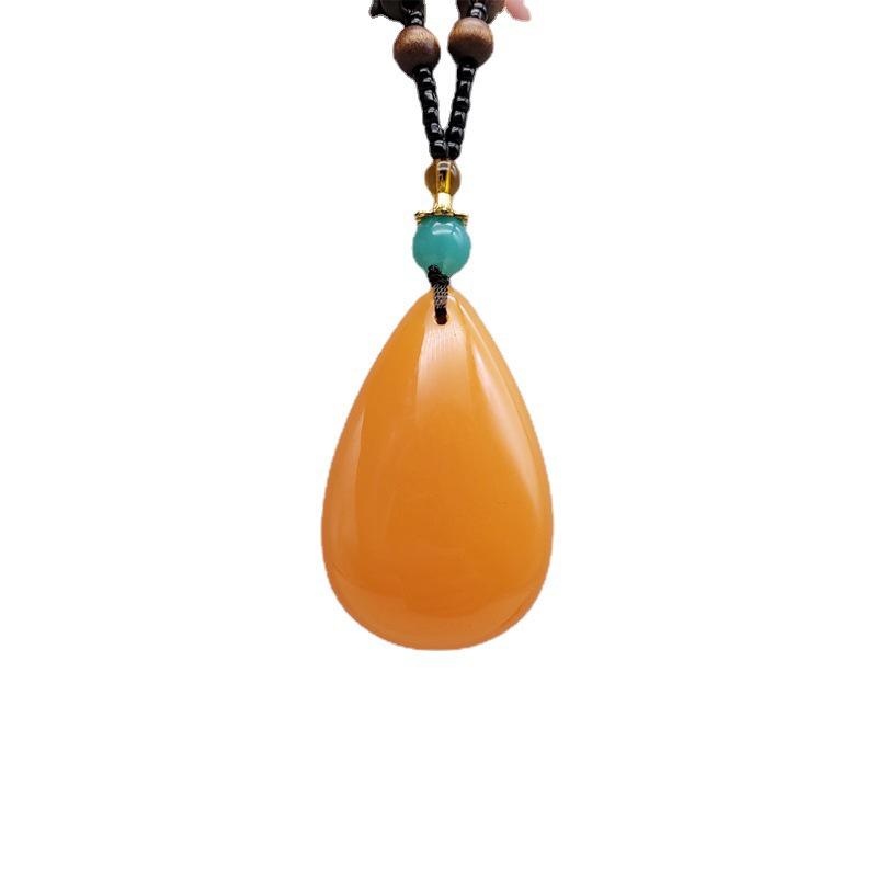 Vielseitige gelbe Bernstein Honigwachs Anhänger Halskette