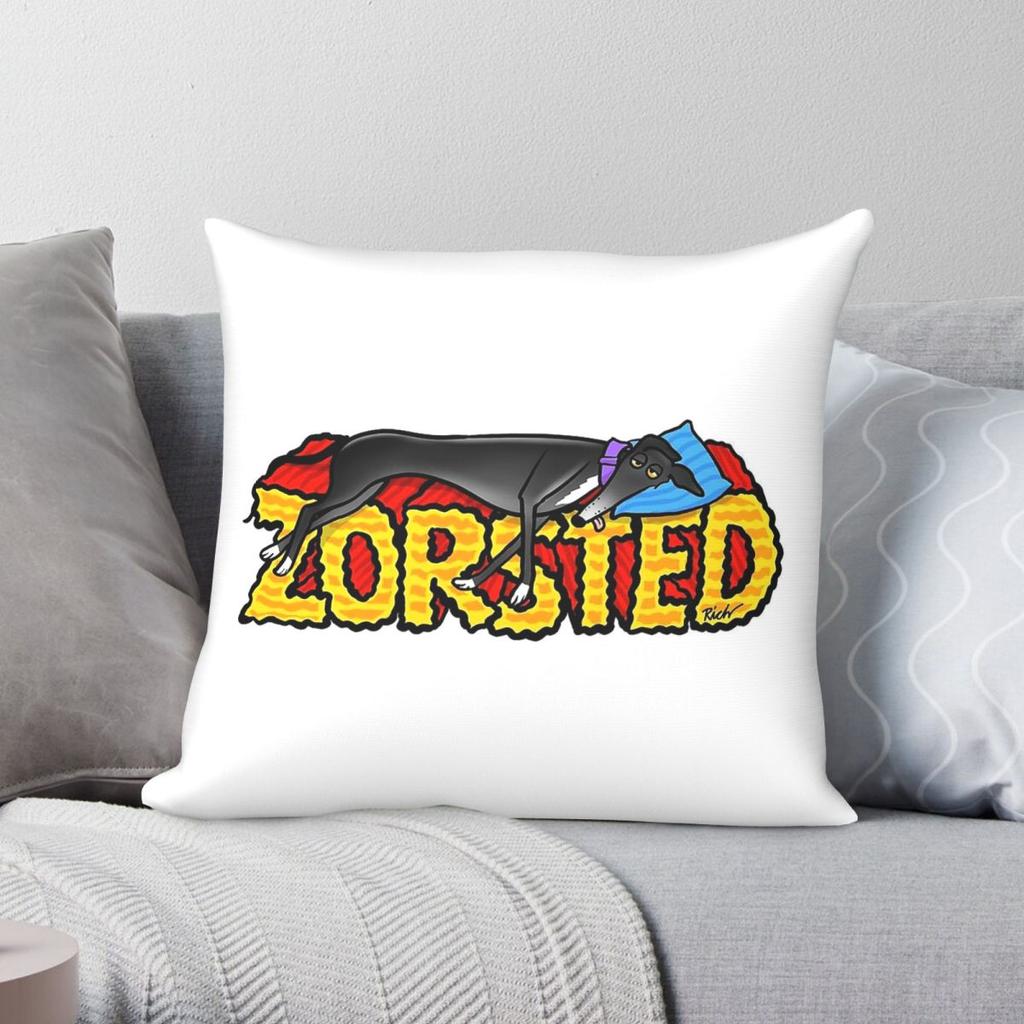Zorsted Greyhound Pillowcase Polyester Linen Velvet Printed Zip Decor Sofa Seater Cushion Cover Wholesale
