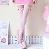 In-Stock Pink Over-the-Knee Women's Socks, Summer Thin Style with Bow, JK Ballet Style White Stockings