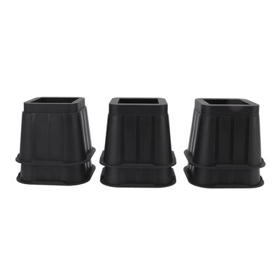 6 Stück Möbelhöher Schwarz Gummi 4 Zoll Quadratisch Sofa Bett Stuhl Schreibtischhöher für Wohnzimmer