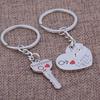 Love Heart Key Chains Lock Rings Bag Jewelry Wedding Trinket Valentine Day Gift