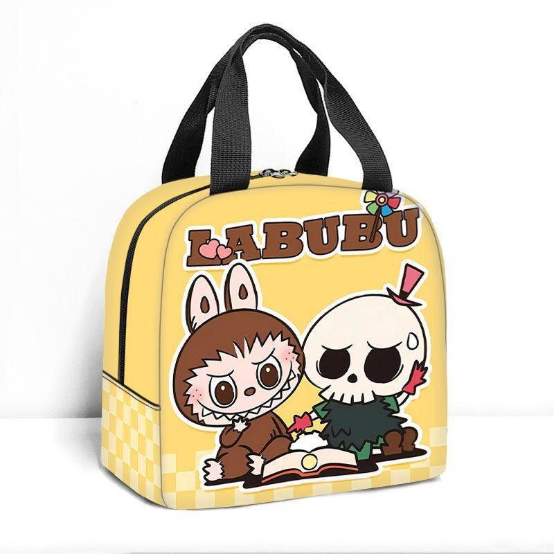 

Labubu Portable Insulated Cooler Bag, Cooler Bag, Cartoon Cute Aluminum Foil Large Capacity Lunch Bag 22*20*13