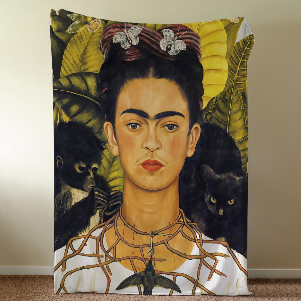 Blanket F-FridaS-ES Throw Super Cosy Plush Living Room Sofa Artwork Couch K-KahloS-ES Childish Birthday Gifts