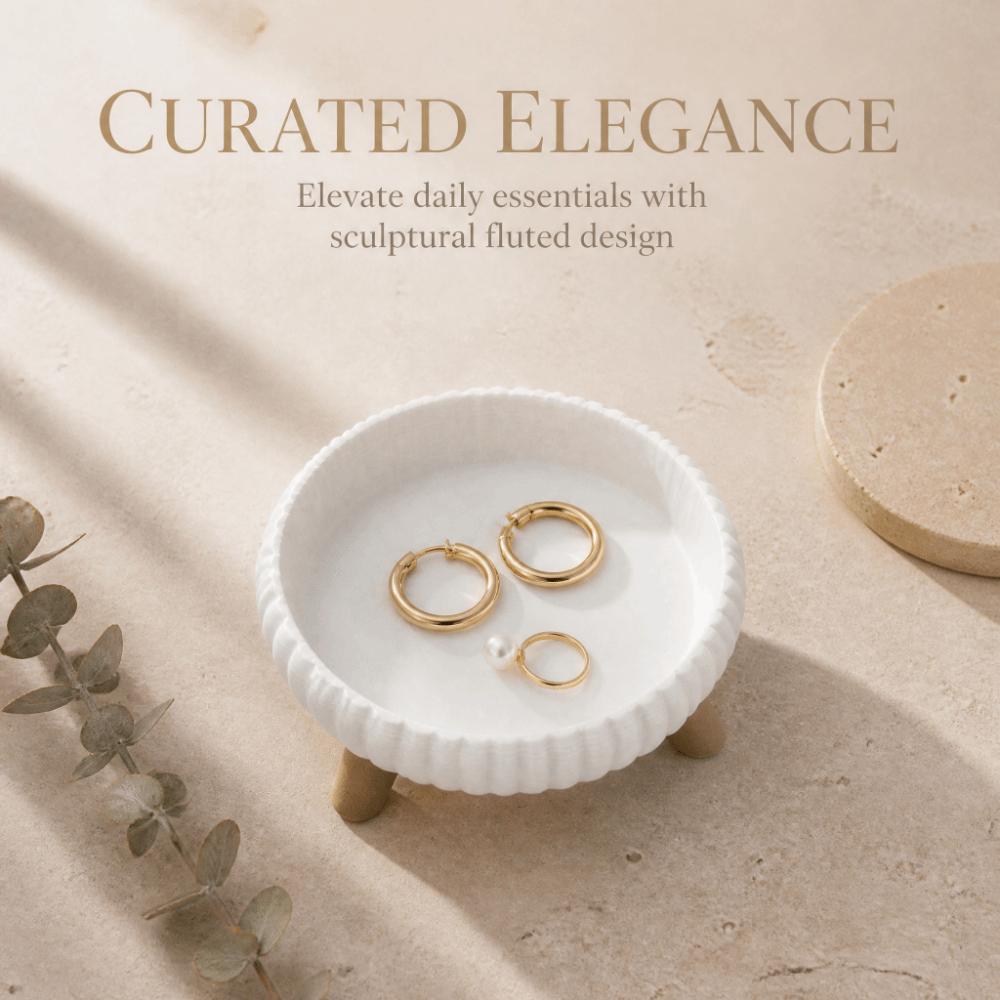 Round Key Trinket Jewelry Tray 3D-Printed Sundries Storage Dish Coffee Table