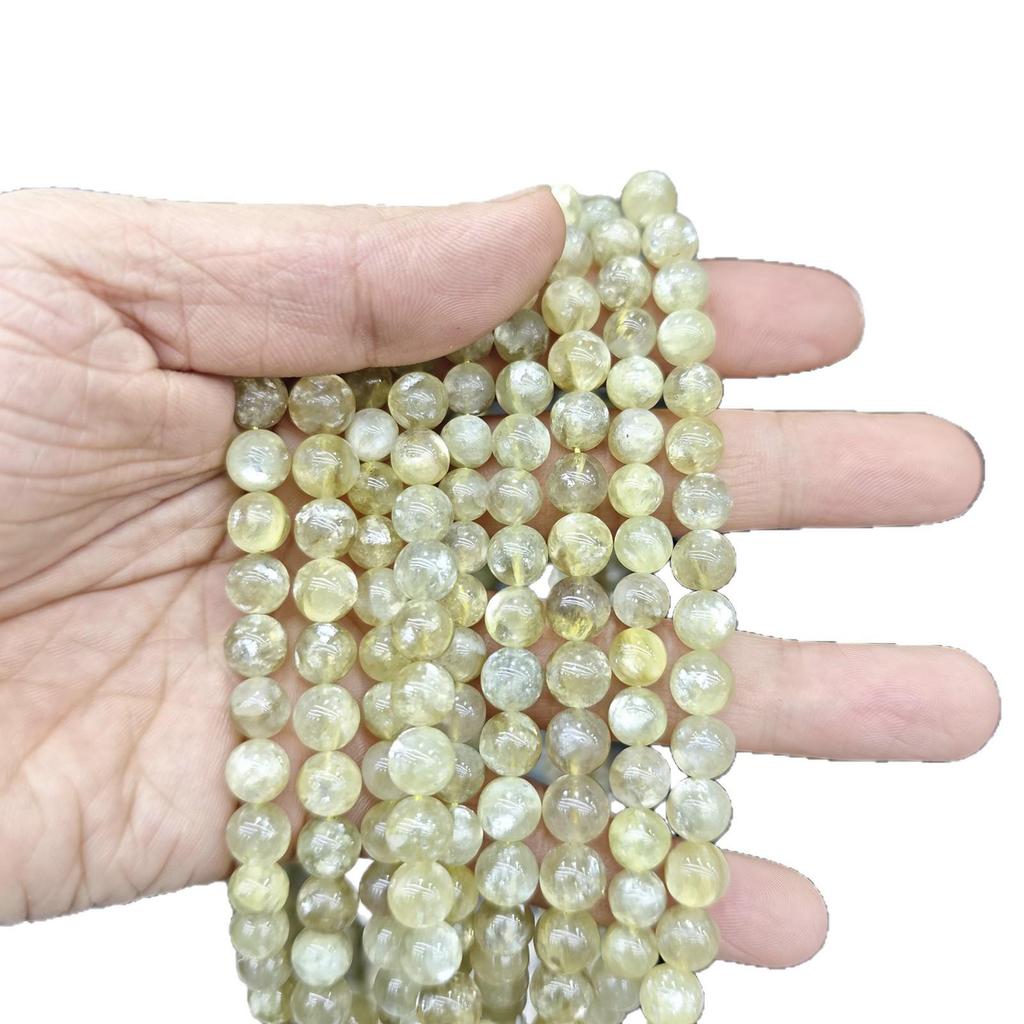 Yellow Citrine Round Loose Beads for DIY Bracelet Jewelry Accessories