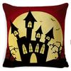 Halloween Pillow Pumpkin Little Witch Horror Cushion Linen Cushion Cover Holiday Party Pillow Cover Bed Backrest