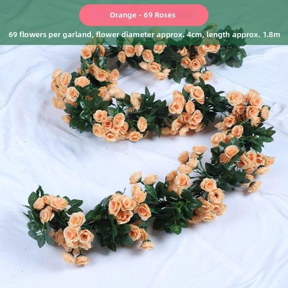 1.8/2.2M Simulated Rose Vine Silk 10 Styles Fake Vine Strips Flowers Outdoor Arch Ornament Artificial Flowers Vine