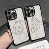 Animal Woman Girl Face Line Funda For iPhone 17 Pro 16 15 14 13 12 11 Pro Max Case 17 Plus 17E 16E 17Air Silicone Phone Cover