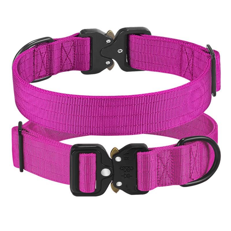 Heavy Duty Dog Collar Nylon Double Layer Webbing Cobra Buckle Medium To Large Dogs