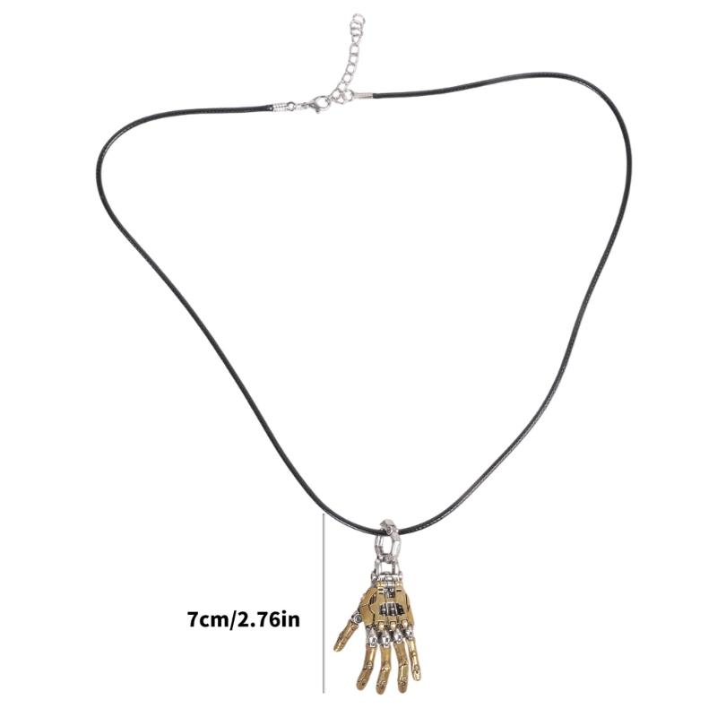Detailed Bionic Hand Pendant Necklace Sturdy Copper Day to Night Versatile Jewelry Pieces