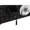 Meuble TV Oriental Noir Sapin Métal MDF 130cm - Marque Inconnue - 8 Tiroirs 2 Portes