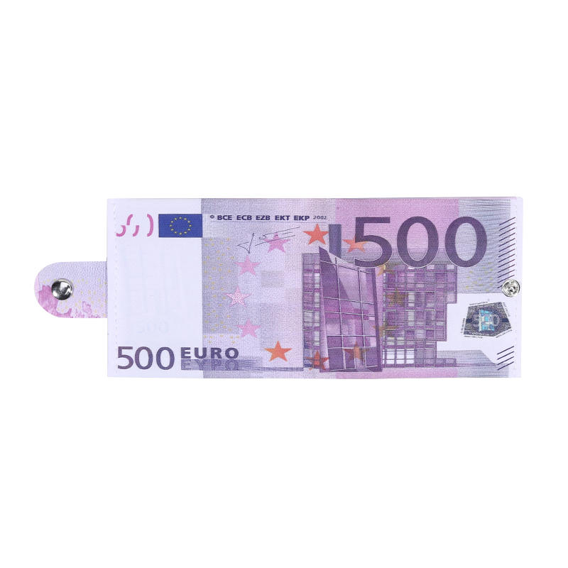 Chic Money Clips Men Women Currency Notes Pattern Pound Dollar Euro Purse Wallets Unisex Fashion Wallet Snap Cash Holder