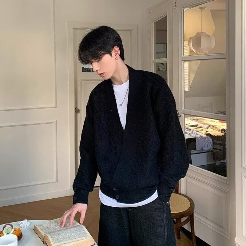 

2026 Men s Autumn/Winter High-End Knitwear: Long Sleeve Loose Pullover Sweater L чорний