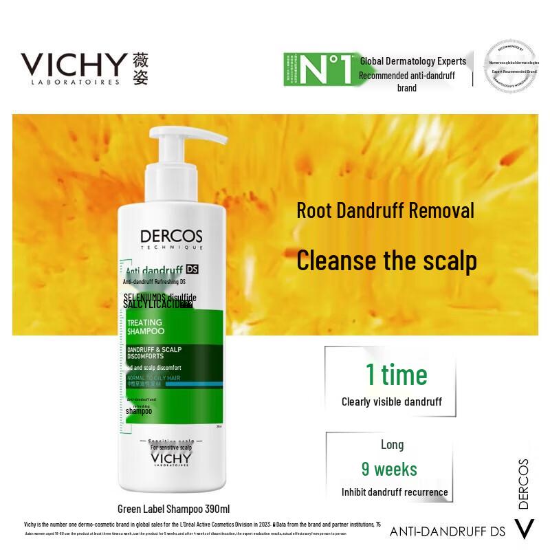 VICHY Dercos Anti-Schuppen Shampoo für fettige Kopfhaut - 390ml
