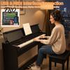 Piano Eléctrico con Soporte 88 Teclas Digitales Triple Pedal Compatible con Bluetooth y USB MIDI, Teclas Sensibles al Tacto, Jack Inteligente para Auriculares, Pantalla LED,