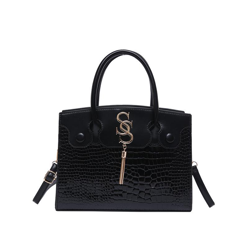 2025 Podzimní Minimalistická Retro Crossbody Taška přes Rameno s Krokodýlím Vzorem