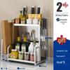 Stainless Steel Multi-layer Kitchen Rack: Spice, Knife Holder & Storage