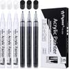 Plastic Paint Pens Black White Paint Pen Acrylic Paint Pens Acrylic Markers  for DIY