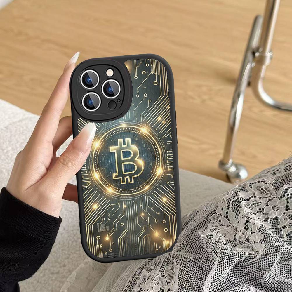 

Чехол для телефона B-Bitcoin для iPhone 16 15 14 13 12 11 Pro Max Plus Ударопрочный кожаный чехол iPhone 14 plus