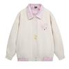 Star Contrasting Women's Hoodie Plaid Lapel Colored Button Sweatshirt Jacket Korean Casual Female Loose Long Sleeved Top