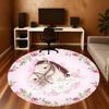 1pc Horse Floral Round Chair mat Area Rug - Non-Slip, Floor Mat for Office, Bedroom, and Indoor Decor c1125096