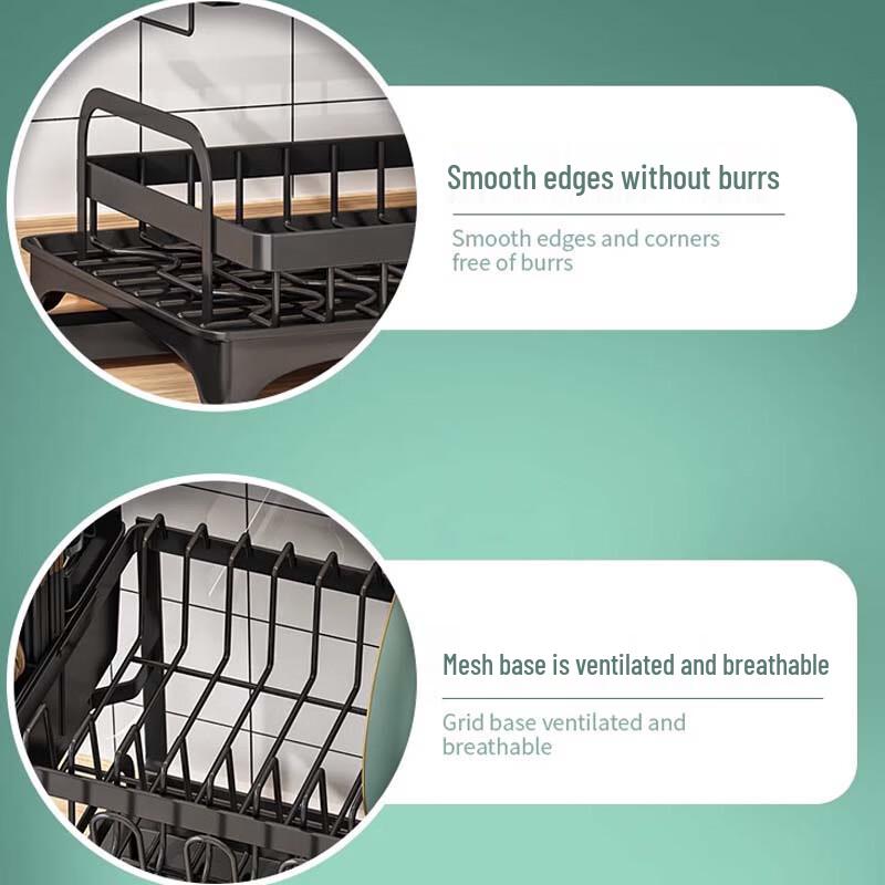 Carbon Steel Foldable Double-Layer Dish Rack