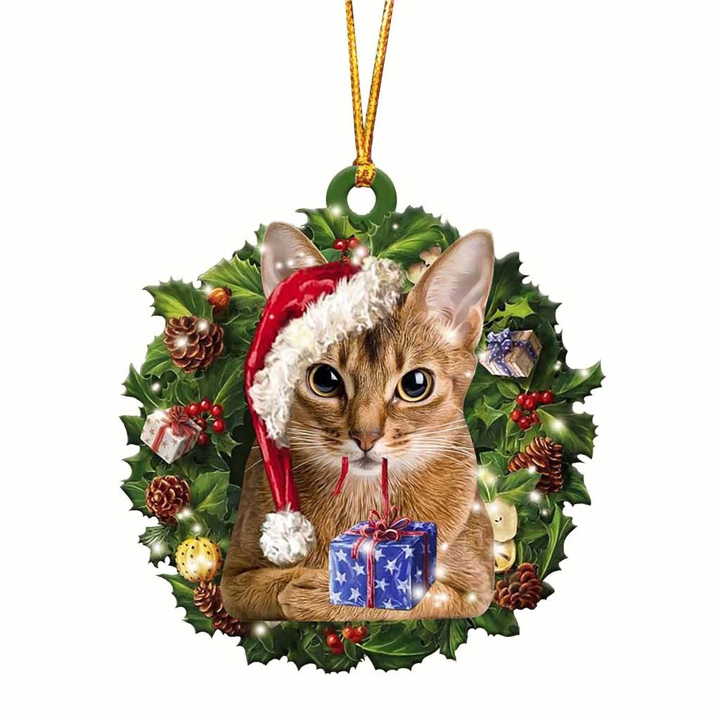 Cat Kawaii Playful Auto Hanging Ornament Colorful Christmas Tree Decor For Children