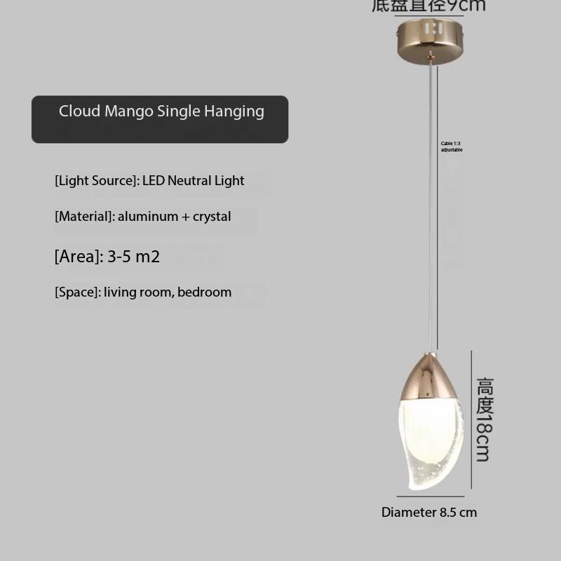 

2024 New Led Crystal Mango Ceiling Pendant Lights Home Decor Living Room Bedroom Children s Room Personalized Lighting Fixtures light yellow