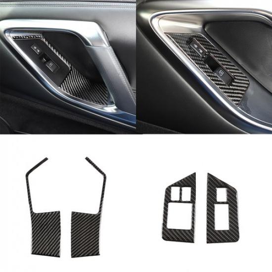4 Pièces Fibre de Carbone Couvercle de Panneau de Commutateur de Lève-Vitre Garniture Pour Nissan GT-R R35 08-16