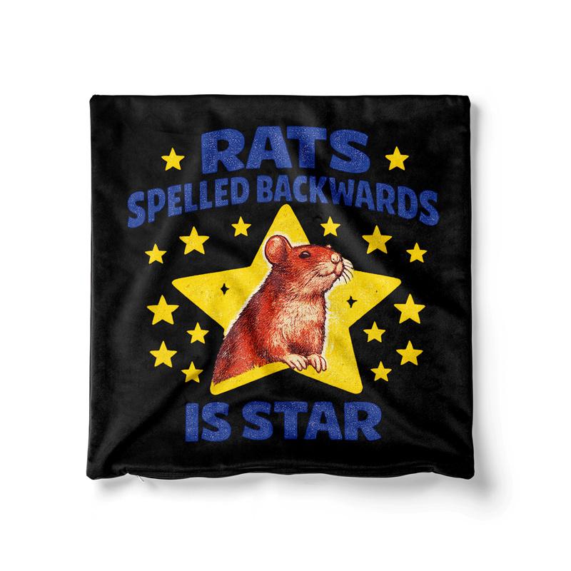 Aertemisi Rats Spelled Backwards Is Star Funny Rat Quote Pillow Cover Weird Humor Meme Cushion Case Throw Pillow Cover