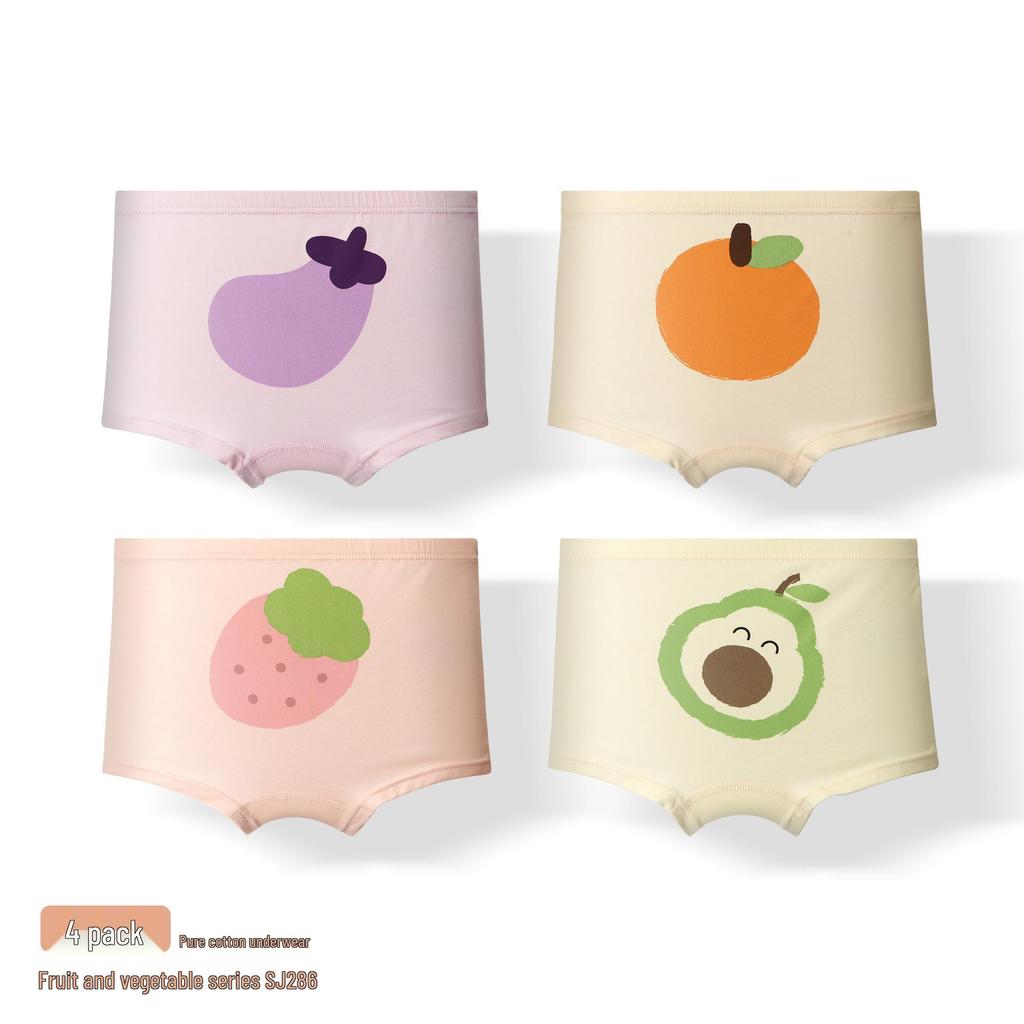 Pure Cotton Antibacterial Girls' Boxer Briefs - Class A, Autumn/Winter