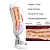 Dual Channel Vagina Anal Masturbation Cup Blowjob Vagina Real Pussy Penis Pump Vibrator Male Mastrubator for Man Sex Erotic Toys
