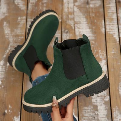 Women Boots  New Thick Sole Casual Chelsea Boots Trend Outdoor Shoes Women Chunky Heel Platform British Style Ankle Boots