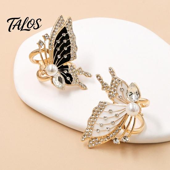 Lightweight Scarf Ring Rhinestone Butterfly Ring, Elegant Slide Sparkling Holder for Women Silk Scarves Shawls Shirts Neckerchiefs Non-slip